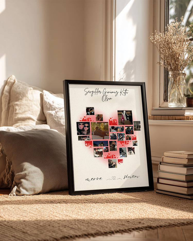 Anılarla Kalp Poster Tablo