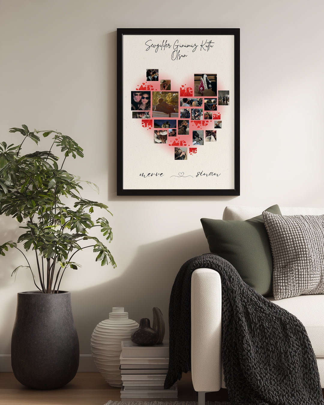 Anılarla Kalp Poster Tablo