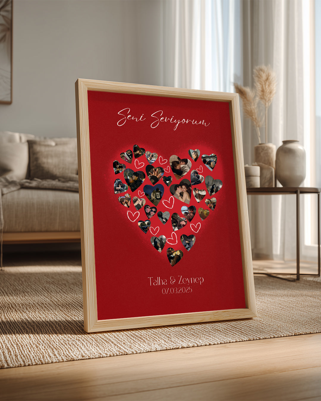 Seni Seviyorum Kalp Kolaj Poster Tablo