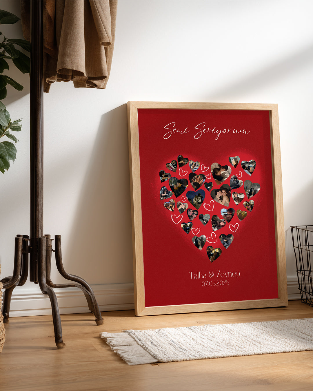 Seni Seviyorum Kalp Kolaj Poster Tablo