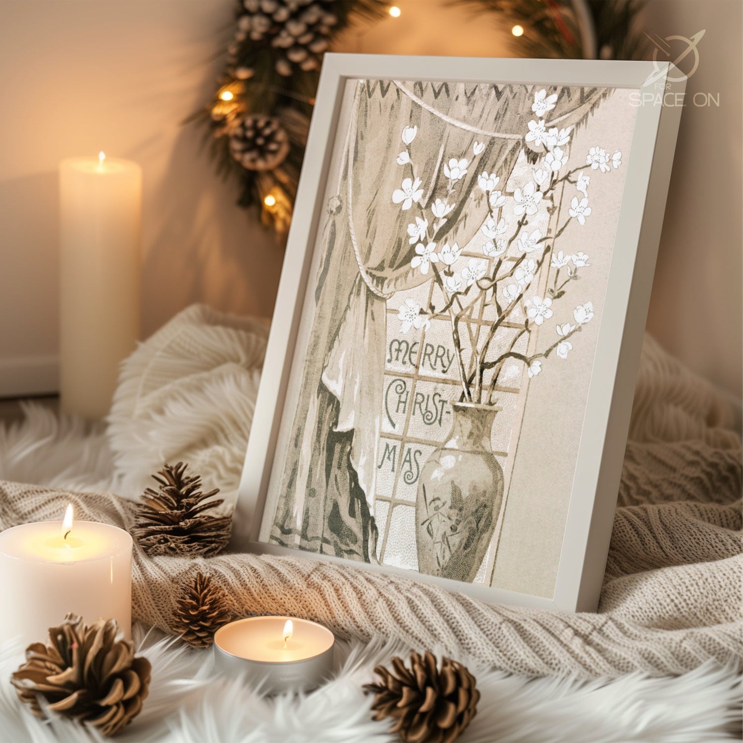 Santa Reading Letters Poster Tablosu