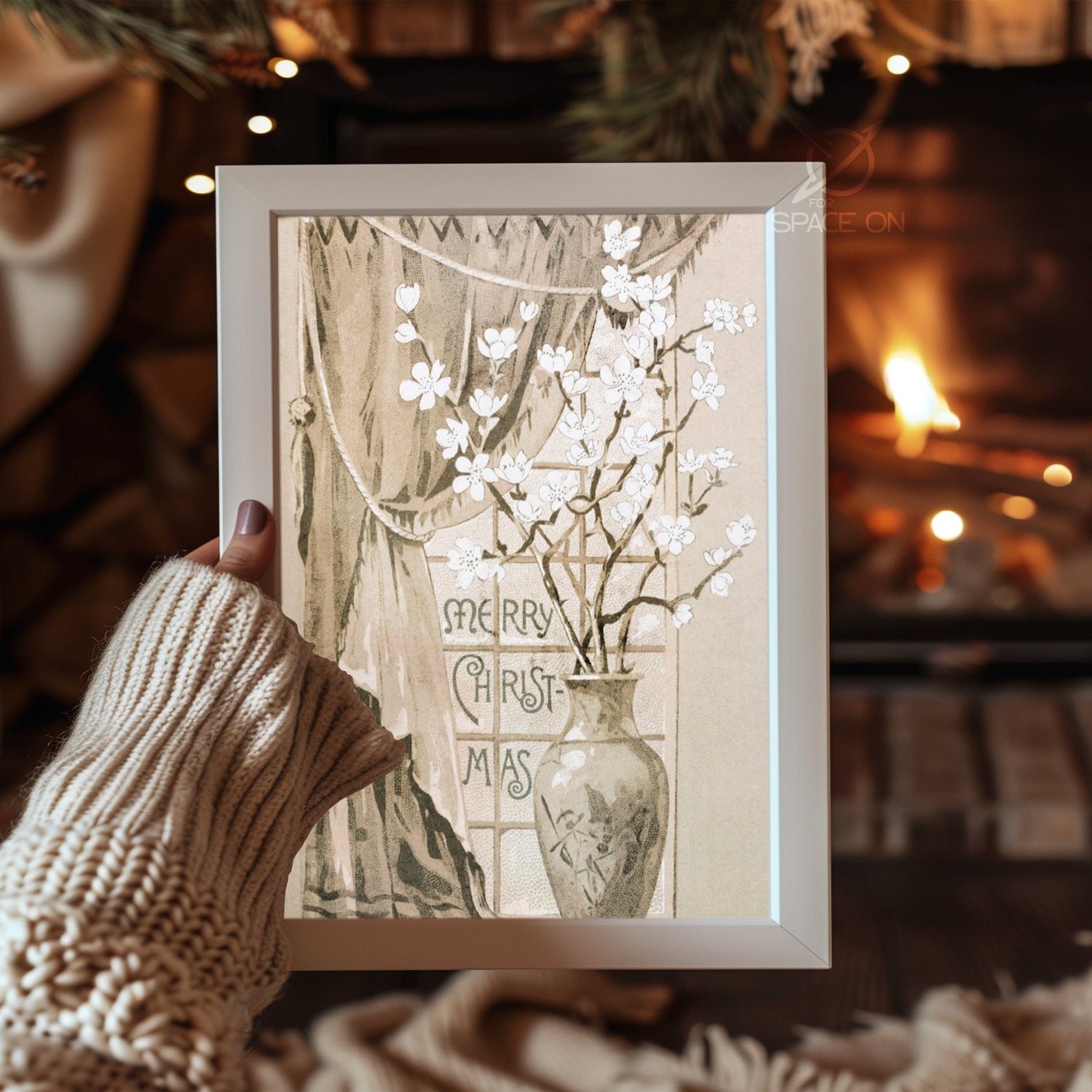 Santa Reading Letters Poster Tablosu