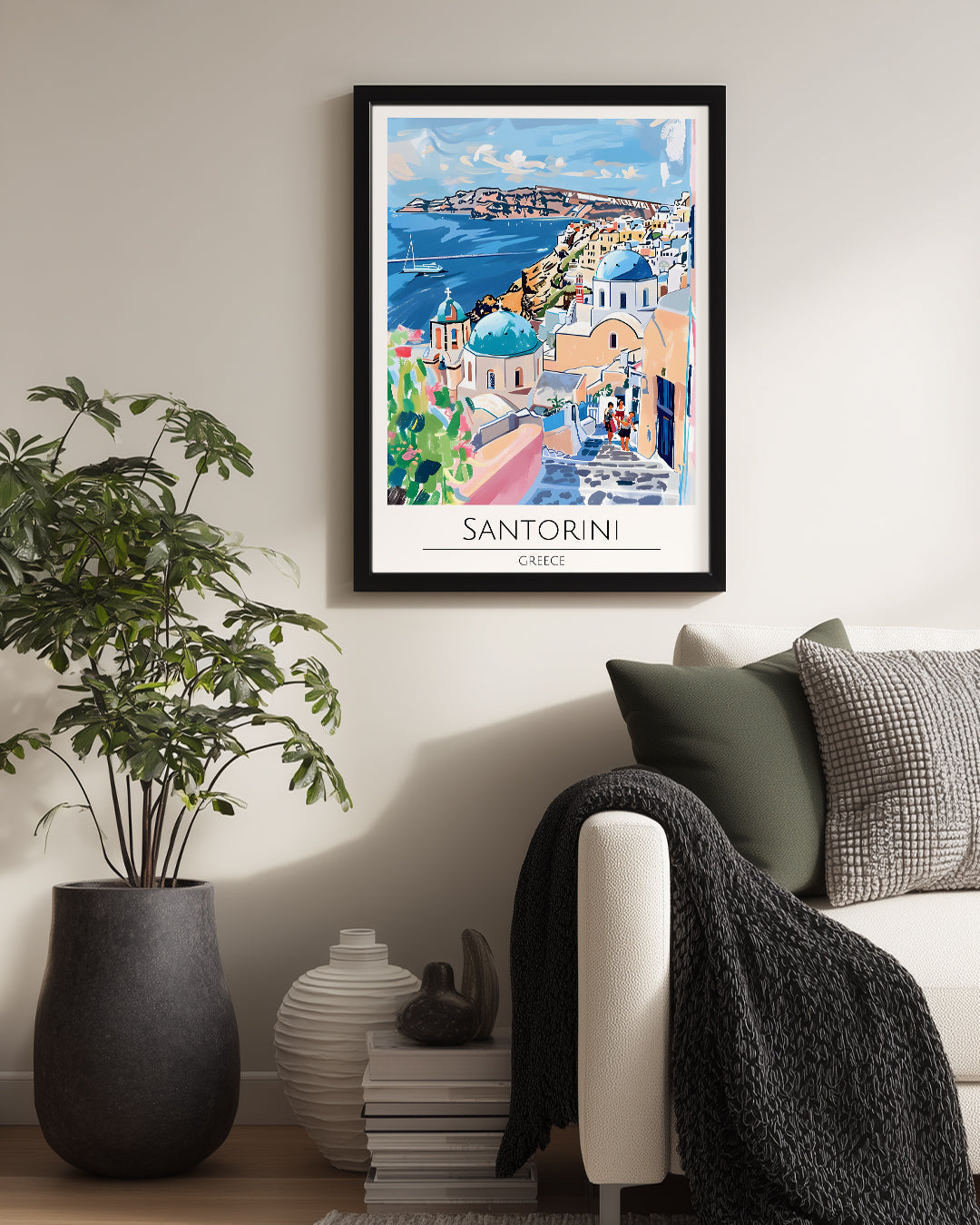 Santorini Yunanistan Poster Tablosu
