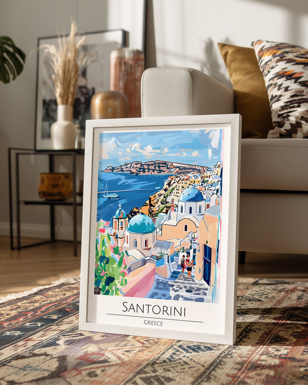 Santorini Yunanistan Poster Tablosu