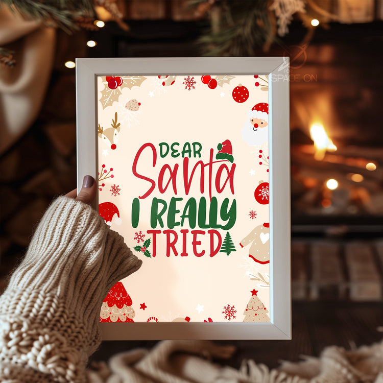 Silent Night Typography Poster Tablosu