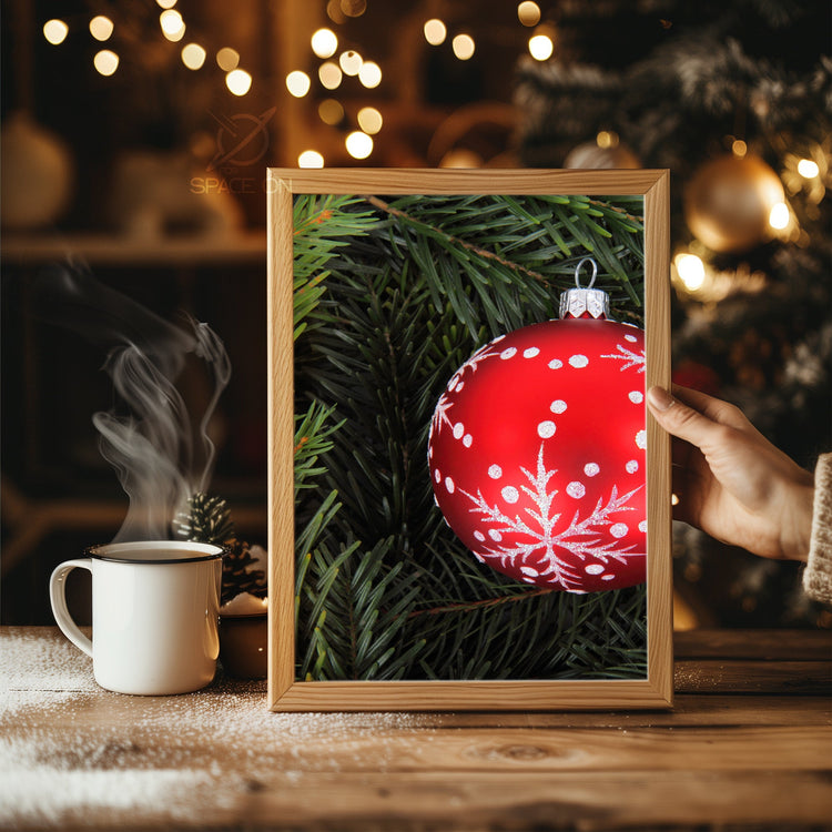 Silver Tinsel Christmas Poster Tablosu