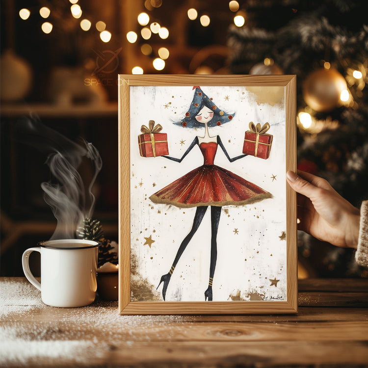 Snowman With Birds Poster Tablosu