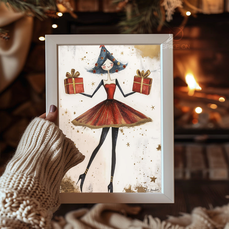 Snowman With Birds Poster Tablosu