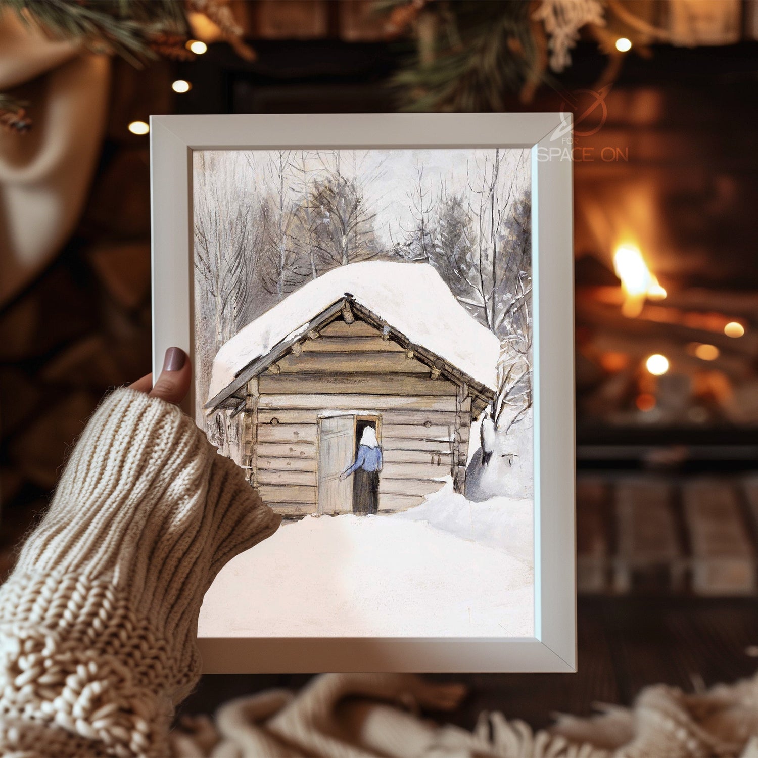 Sparrow Snow Scene Poster Tablosu