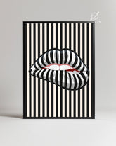 Stripe Lips Poster Tablosu