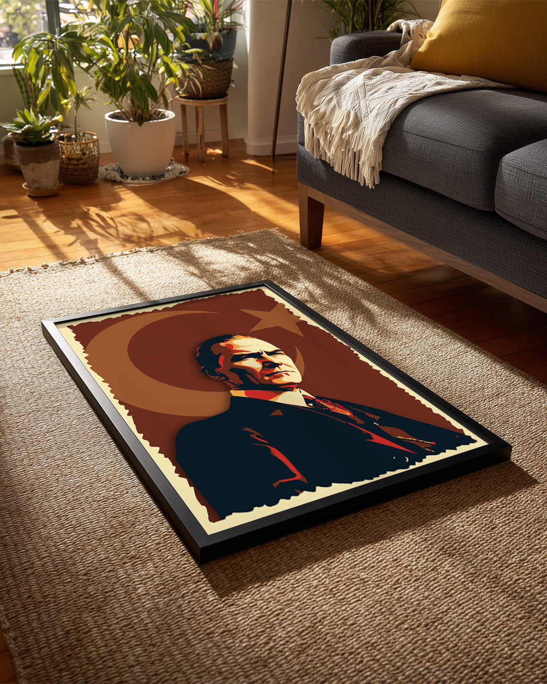 Tarihin Akışını Değiştiren Lider – Retro Atatürk Poster Tablosu