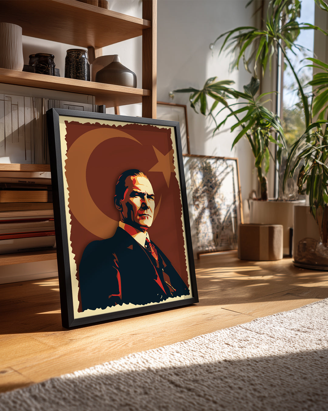 Tarihin Akışını Değiştiren Lider – Retro Atatürk Poster Tablosu