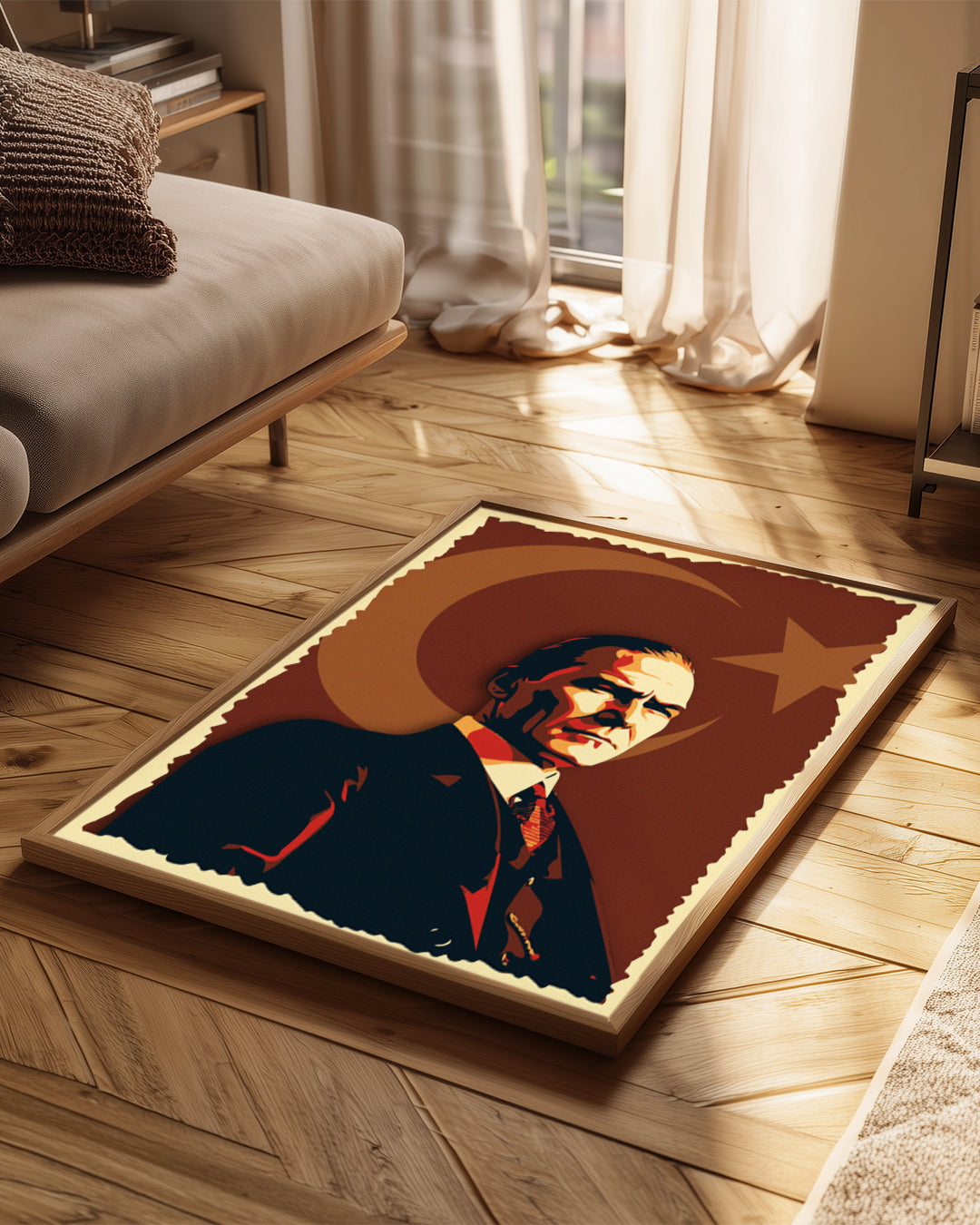 Tarihin Akışını Değiştiren Lider – Retro Atatürk Poster Tablosu