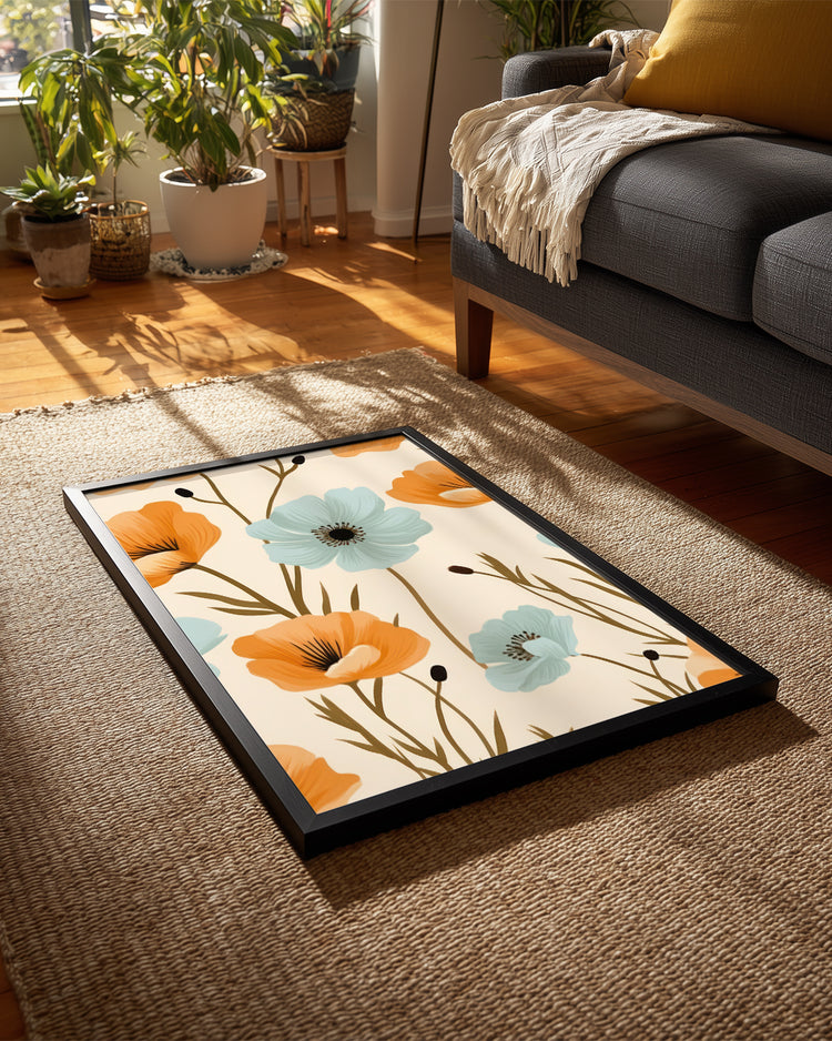 Teal Poppy Poster Tablosu