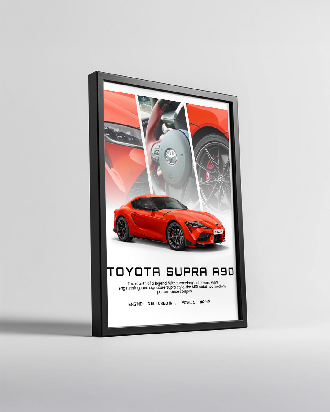 Toyota Supra A90 Kırmızı Poster Tablosu