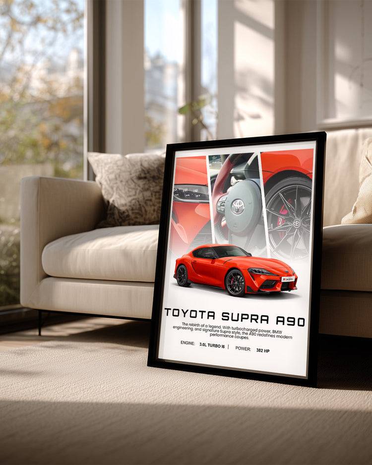 Toyota Supra A90 Kırmızı Poster Tablosu