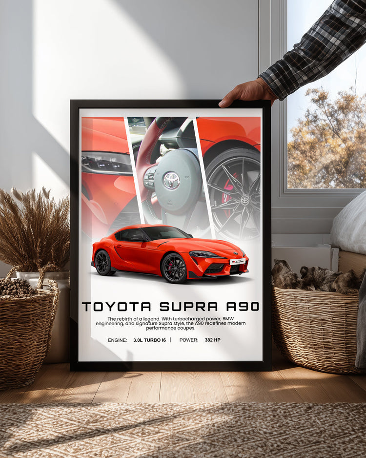 Toyota Supra A90 Kırmızı Poster Tablosu
