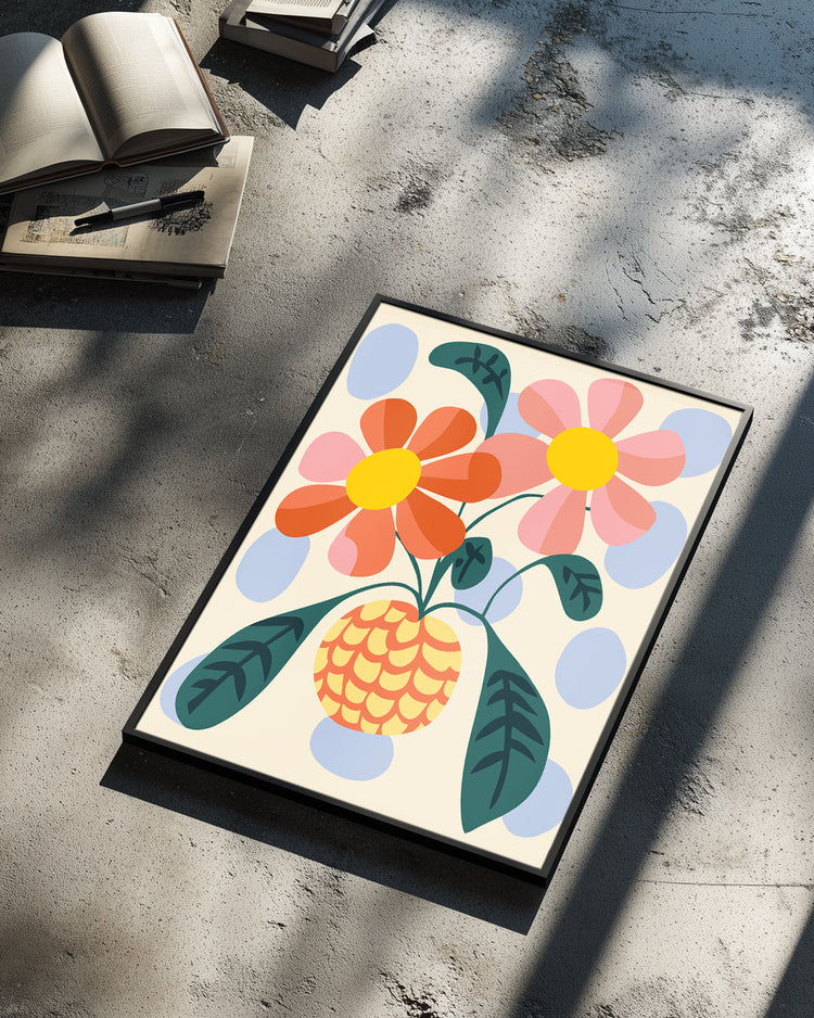 Tropical Vase Poster Tablosu