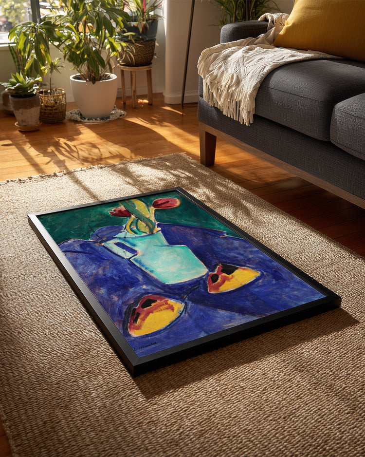 Turquoise Vase Poster Tablosu