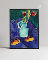 Turquoise Vase Poster Tablosu