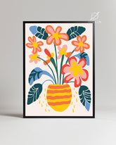 Vase Tropical Poster Tablosu