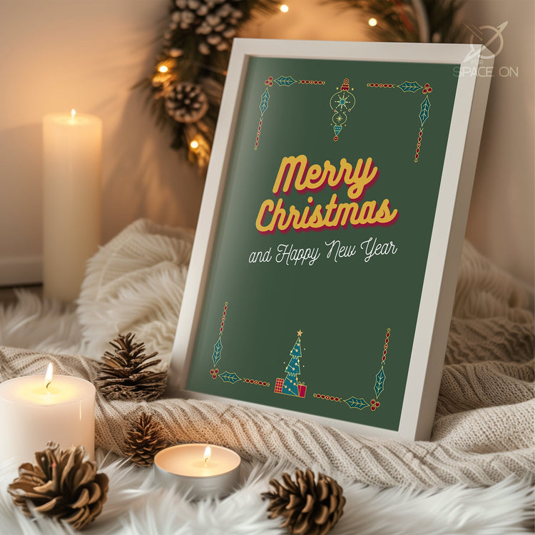 Victorian Christmas Pine Poster Tablosu