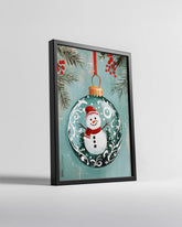 Whimsical Snowman Scene Poster Tablosu