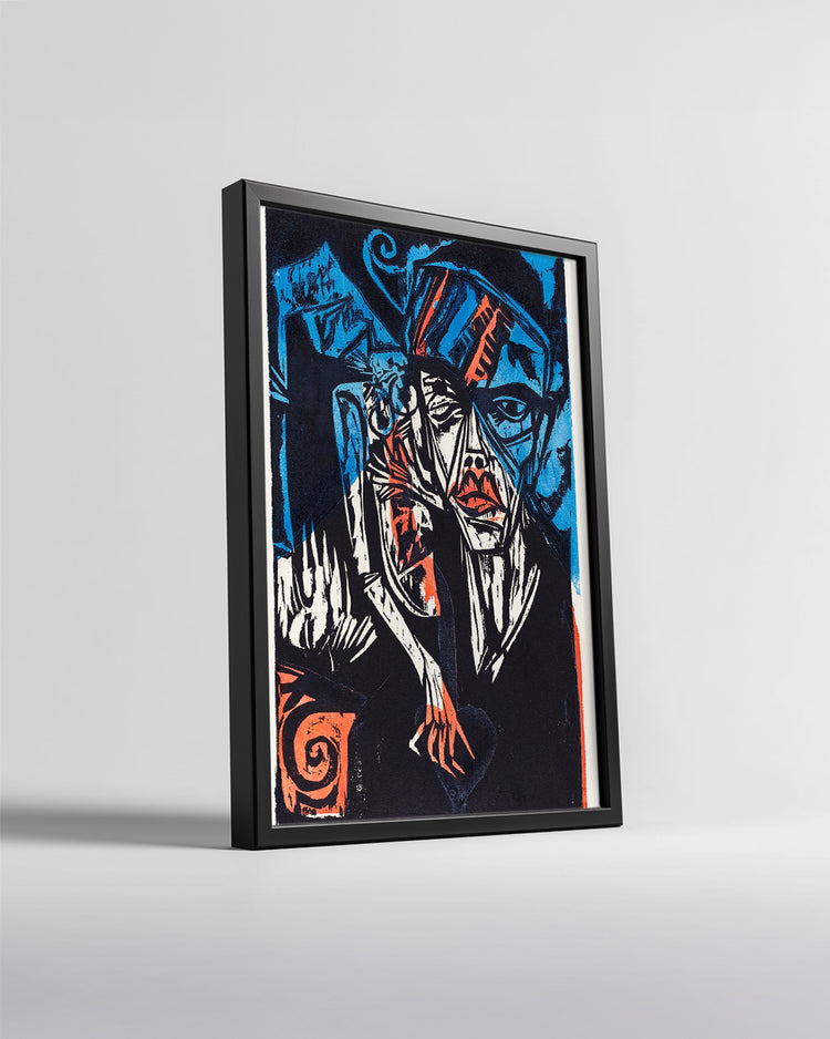 Woodcut Face Poster Tablosu