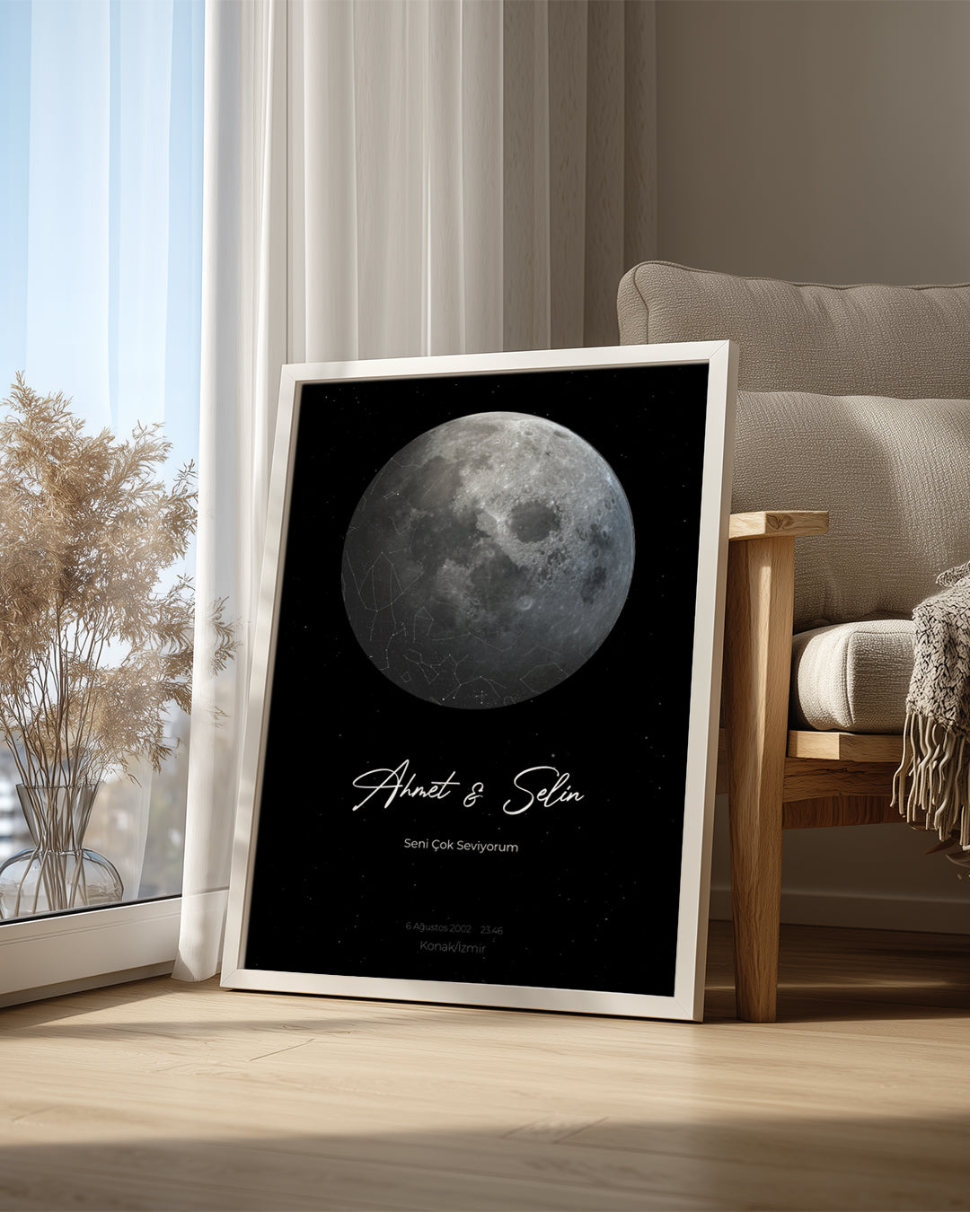 Sky Star Map Poster Table (Moon)