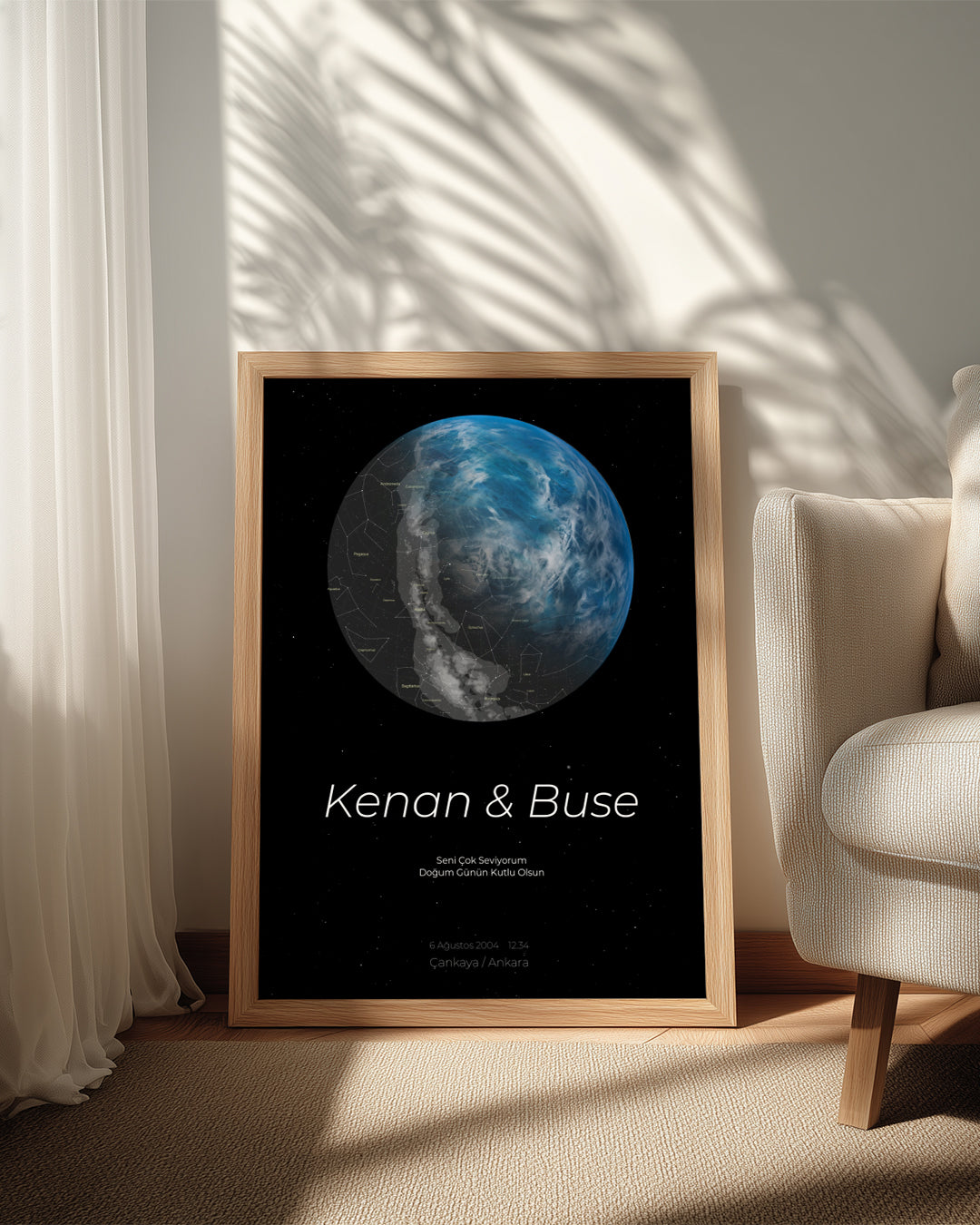 Sky Star Map Poster Table (World)