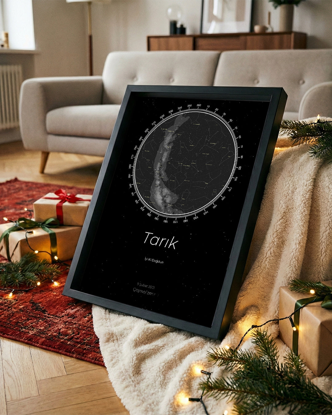 Sky Star Map Poster Table (Compass)