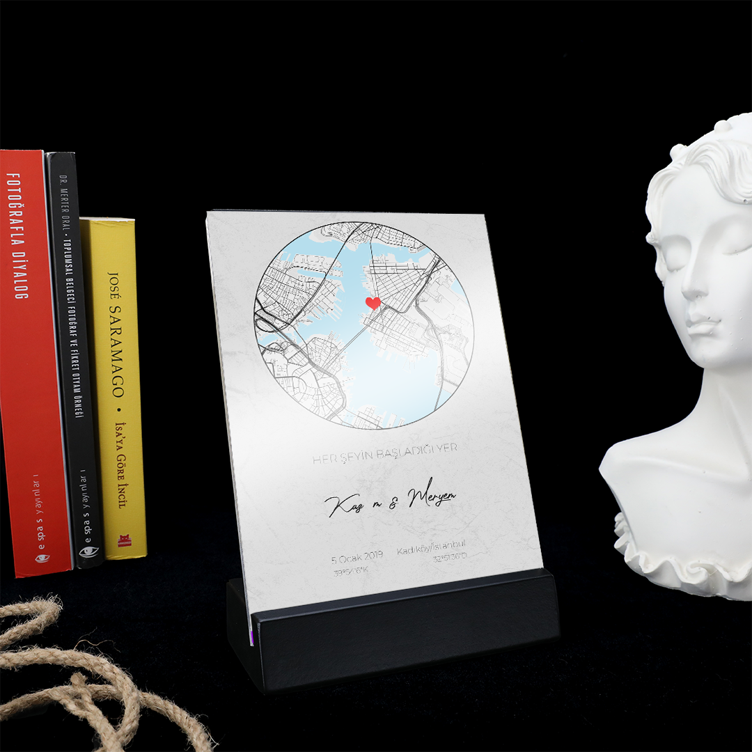 İlk Tanıştığım Yer (Daire) Pleksi Konsept Kutu