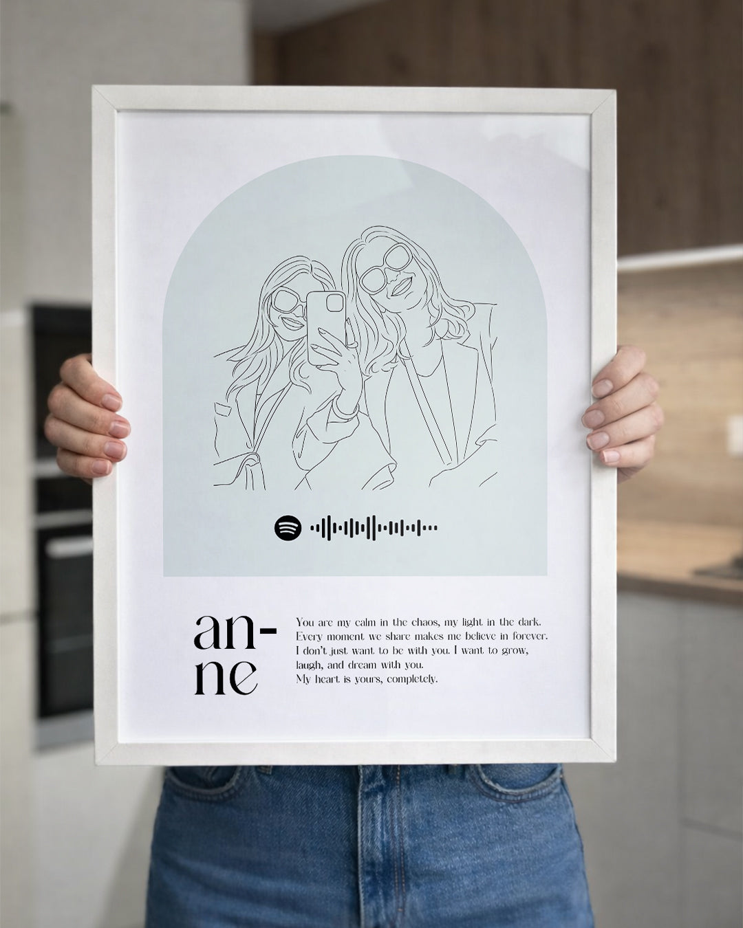 Annelere Özel Line Art Çizim Poster Tablosu
