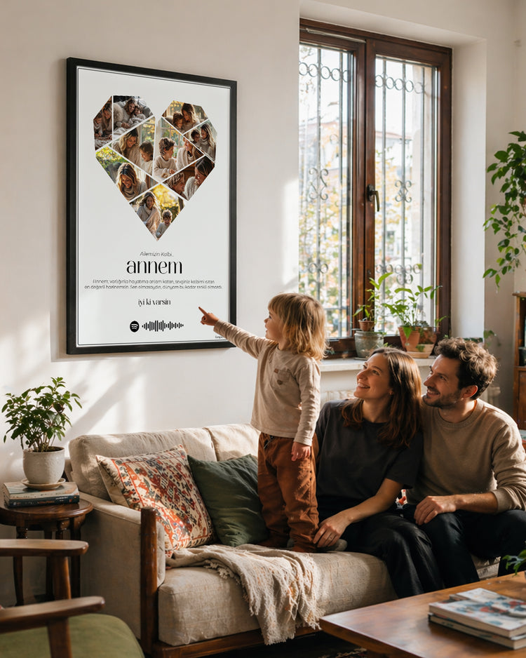 Annelere Özel 1-9 Fotoğraflı Kolaj Poster Tablo