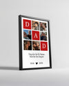 6 Fotoğraflı DAD Yazılı Kırmızı Kolaj Poster Tablosu