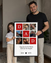 6 Fotoğraflı DAD Yazılı Kırmızı Kolaj Poster Tablosu