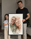 Kişiye Özel İsimli Baba Suluboya Sanat Poster Tablosu