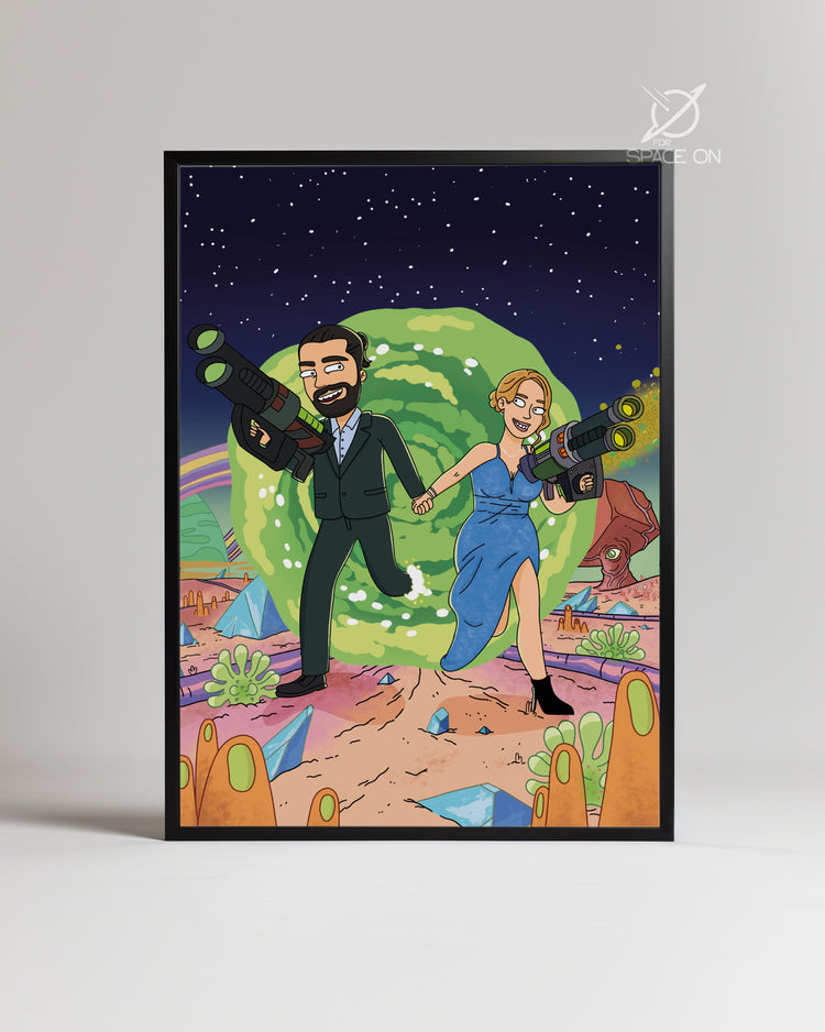 Rick And Morty Temalı Poster Tablosu