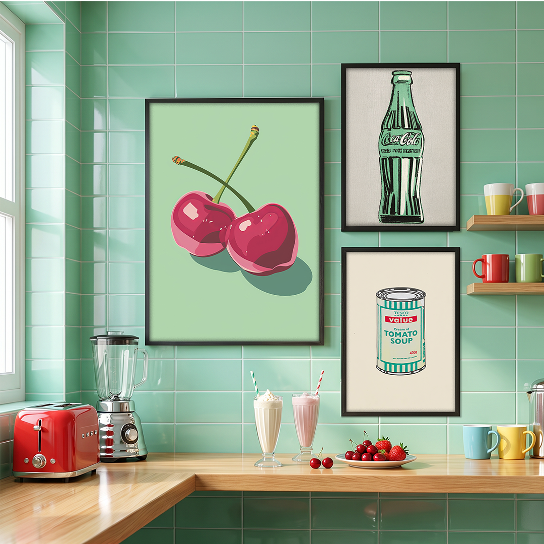 Mutfak & Kokteyl 3'lü Poster Tablo Seti