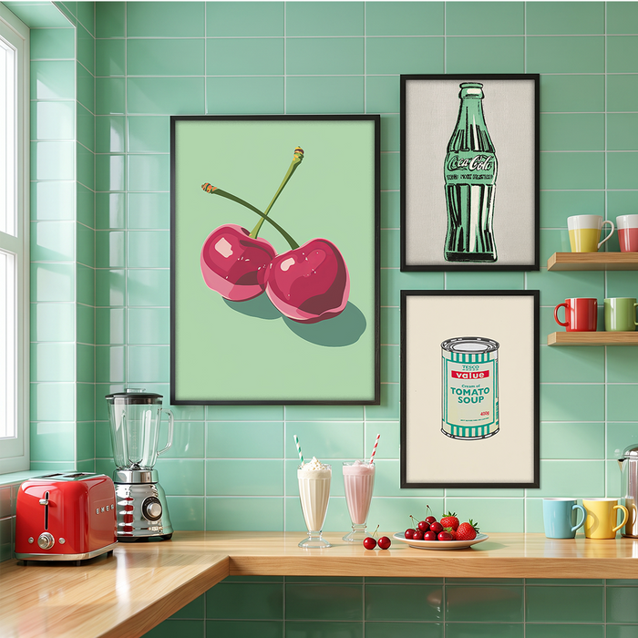 Mutfak & Kokteyl 3'lü Poster Tablo Seti