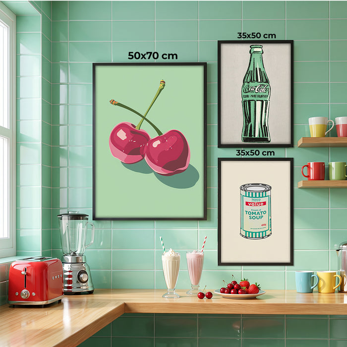 Mutfak & Kokteyl 3'lü Poster Tablo Seti ölçüleri