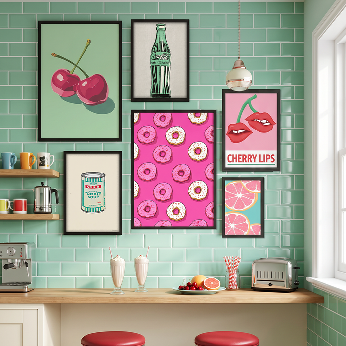 Mutfak & Kokteyl 6'lı Poster Tablo Seti