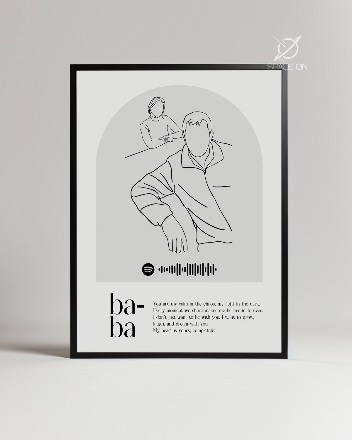 Babalara Özel Line Art Çizim Poster Tablosu