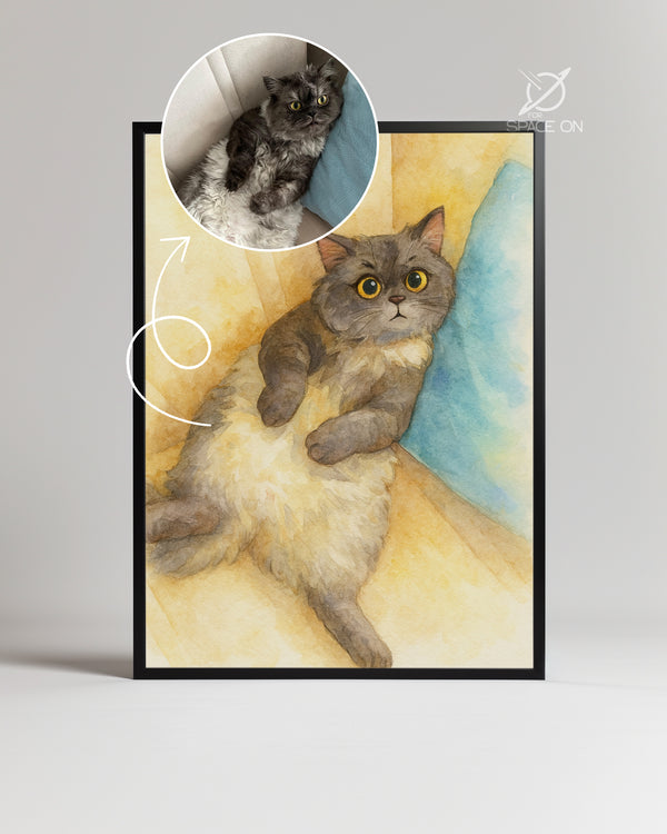 Pastel Ton Dost Portresi Poster Tablosu