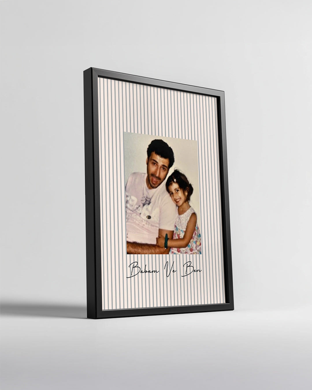 Babam ve Ben Minimalist Fotoğraflı Poster Tablosu