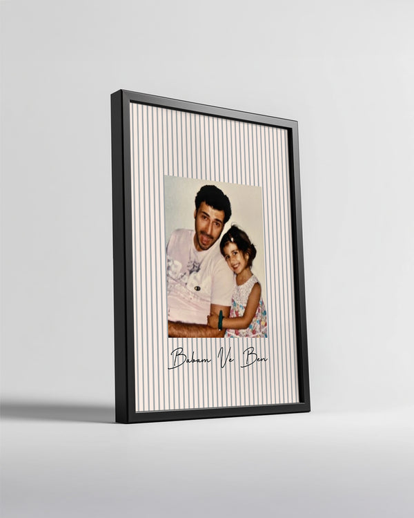Babam ve Ben Minimalist Fotoğraflı Poster Tablosu