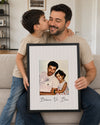 Babam ve Ben Minimalist Fotoğraflı Poster Tablosu