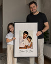 Babam ve Ben Minimalist Fotoğraflı Poster Tablosu