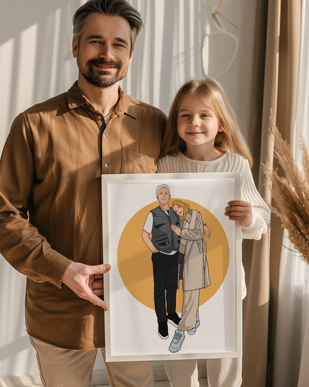 Babalara Özel Çizim Karikatür Poster Tablo