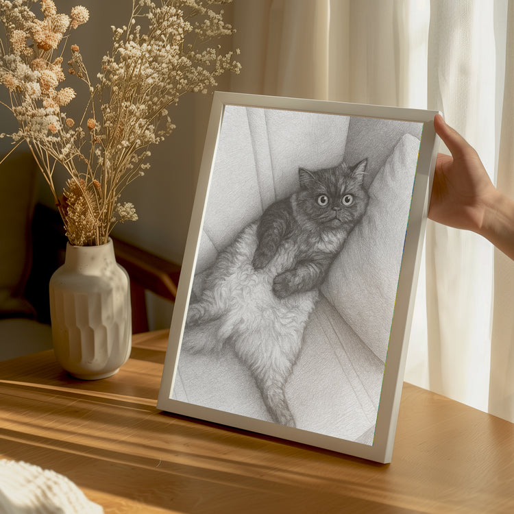 Karakalem Pati Portresi Poster Tablosu